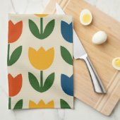 Linge De Cuisine Motif de tulipe coloré (Quart Plié)