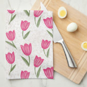 Linge De Cuisine Motif de tulipe rose (Quart Plié)