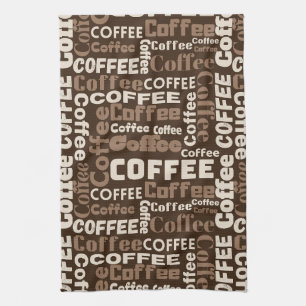 Linge De Cuisine Motif de typographie de café vintage (1)