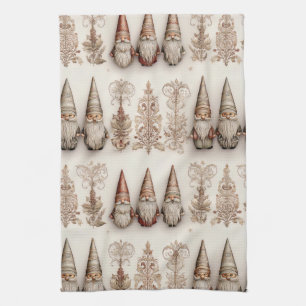 Linge De Cuisine Motif de vacances de Noël au gnomes à l'aquarelle 