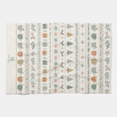Linge De Cuisine Motif de vacances de Noël Monogramme (Horizontal)