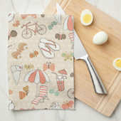 Linge De Cuisine Motif de vacances d'été (Quart Plié)