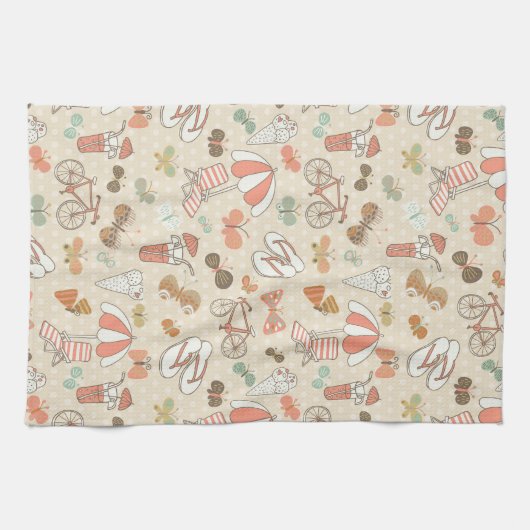 Linge De Cuisine Motif de vacances d'été (Horizontal)