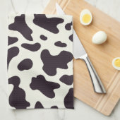 Linge De Cuisine Motif de vache noir et blanc Imprimer rideau de do (Quart Plié)