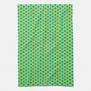 Linge De Cuisine Motif de vague Art Déco - vert jade