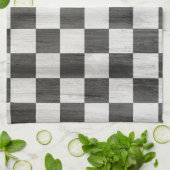 Linge De Cuisine Motif de vérification en bois (Plié)