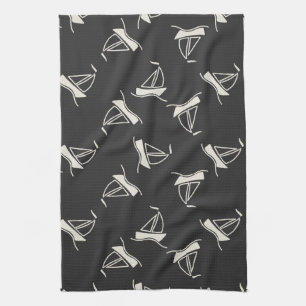 Linge De Cuisine Motif de voilier de griffonnage