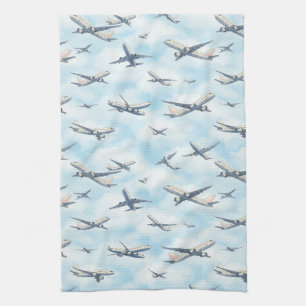 Linge De Cuisine Motif de voyage aérien rêveur (2)