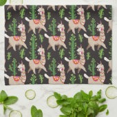 Linge De Cuisine Motif décoré mignon de lamas (Plié)