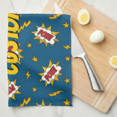 Linge De Cuisine Motif d'effet sonore de bande dessinée (Quart Plié)