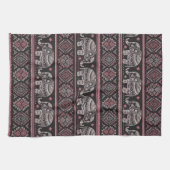 Linge De Cuisine Motif d'éléphant noir (Horizontal)