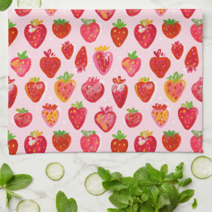 Linge De Cuisine Motif Délice de Fraises