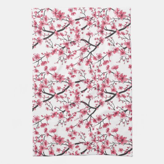 Linge De Cuisine Motif délicieux en fleur de cerisier (Vertical)