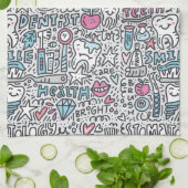 Linge De Cuisine Motif dentaire de bande dessinée (Plié)