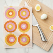 Linge De Cuisine Motif des cercles orange Abstraits du milieu du si (Quart Plié)