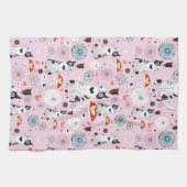 Linge De Cuisine motif des chats et des fleurs (Horizontal)