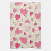 Linge De Cuisine Motif des coeurs (Vertical)