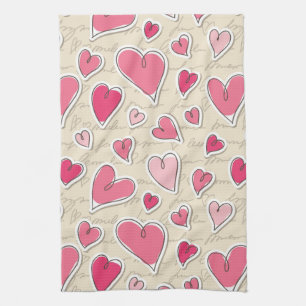 Linge De Cuisine Motif des coeurs