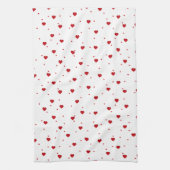 Linge De Cuisine Motif des Coeurs blancs et rouges (Vertical)