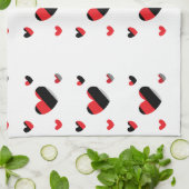 Linge De Cuisine motif des coeurs joyeux (Plié)