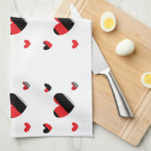 Linge De Cuisine motif des coeurs joyeux (Quart Plié)