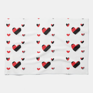 Linge De Cuisine motif des coeurs joyeux