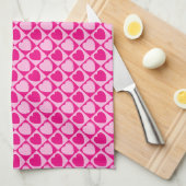 Linge De Cuisine Motif des coeurs roses (Quart Plié)