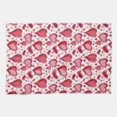 Linge De Cuisine Motif des Coeurs Roses rouges Dessin Saint Valenti (Horizontal)