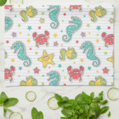 Linge De Cuisine motif des créatures de mer (Plié)