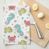 Linge De Cuisine motif des créatures de mer (Quart Plié)