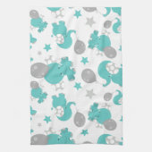 Linge De Cuisine Motif Des Eléphants Bleus, Eléphants Mignons, Étoi (Vertical)