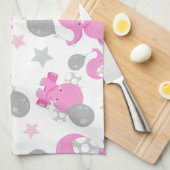 Linge De Cuisine Motif Des Eléphants Roses, Eléphants Mignons, Étoi (Quart Plié)
