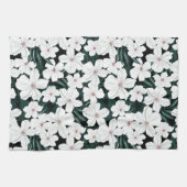Linge De Cuisine Motif des fleurs tropicales blanches (Horizontal)
