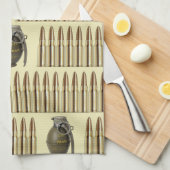 Linge De Cuisine motif des munitions et des grenades (Quart Plié)