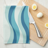 Linge De Cuisine Motif des nuances de bleu des vagues (Quart Plié)