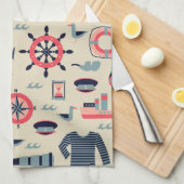 Linge De Cuisine Motif d'espèce marine (Quart Plié)