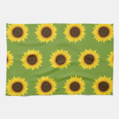 Linge De Cuisine Motif D'Été Fleuri De Tournesol Jaune Et Vert (Horizontal)