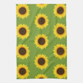 Linge De Cuisine Motif D'Été Fleuri De Tournesol Jaune Et Vert (Vertical)