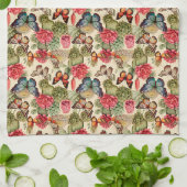 Linge De Cuisine Motif d'été lumineux avec papillons et cactus (Plié)