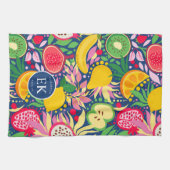 Linge De Cuisine Motif d'été pour le Monogramme de fruits tropicaux (Horizontal)