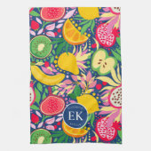 Linge De Cuisine Motif d'été pour le Monogramme de fruits tropicaux (Vertical)