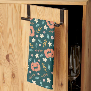 Linge De Cuisine Motif d'Halloween avec Aquarelle et Turquoise