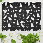 Linge De Cuisine Motif d'Halloween, chauves-souris et araignées (Plié)