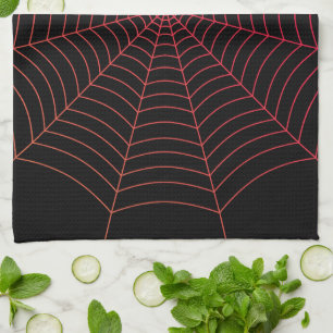 Linge De Cuisine Motif d'Halloween en rouge noir