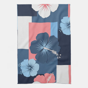 Linge De Cuisine Motif d'Hibiscus Tropical de Bord de Mer (11)