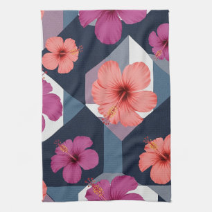 Linge De Cuisine Motif d'Hibiscus Tropical de Bord de Mer (8)