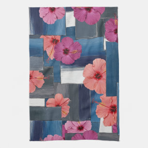 Linge De Cuisine Motif d'Hibiscus Tropical de Bord de Mer (9)