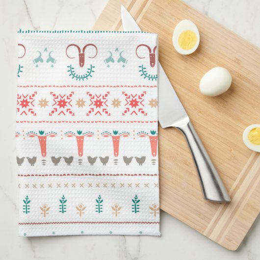 Linge De Cuisine Motif d'hiver léger nordique (Quart Plié)