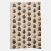Linge De Cuisine Motif d'hiver Rustique Brown Pine Cône (Vertical)