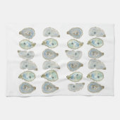 Linge De Cuisine Motif d'huîtres d'aquarelle côtière (Horizontal)